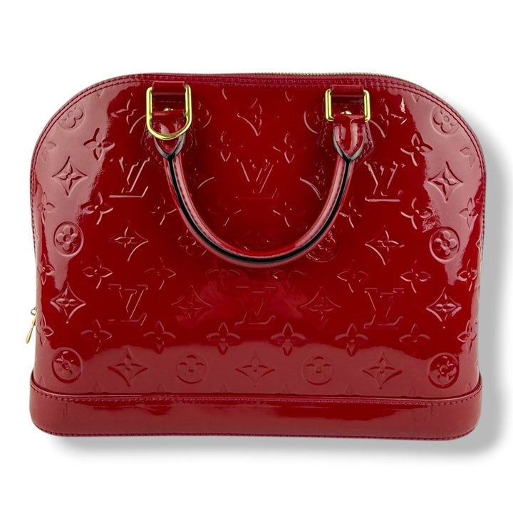 Louis Vuitton Red Vernis Monogram Alma PM Handbag - Lux Central
