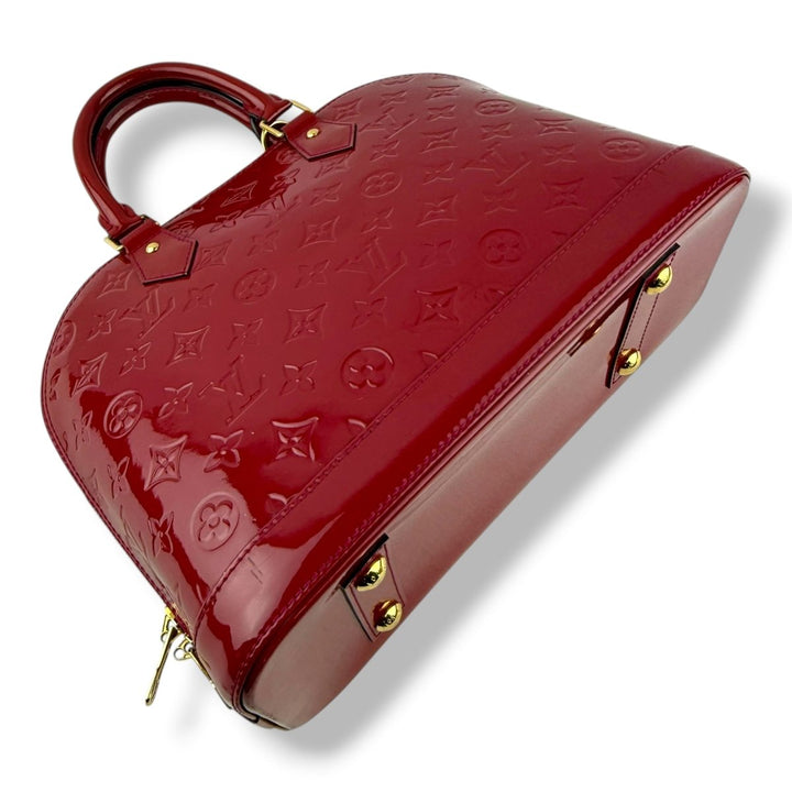 Louis Vuitton Red Vernis Monogram Alma PM Handbag - Lux Central