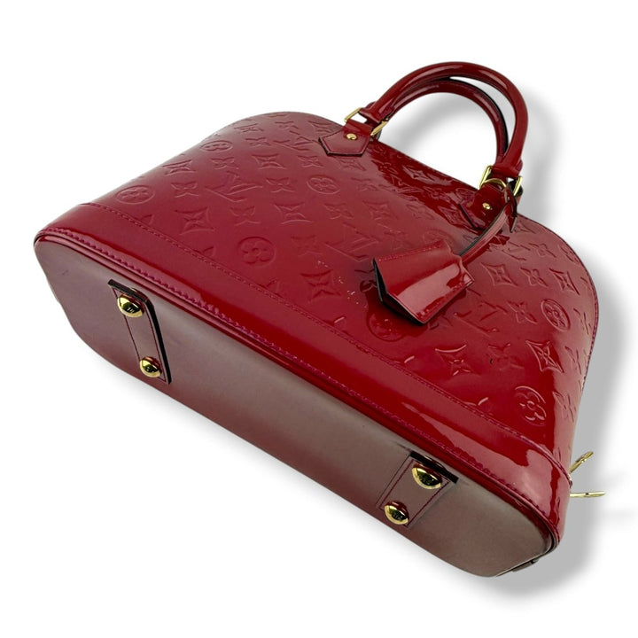 Louis Vuitton Red Vernis Monogram Alma PM Handbag - Lux Central