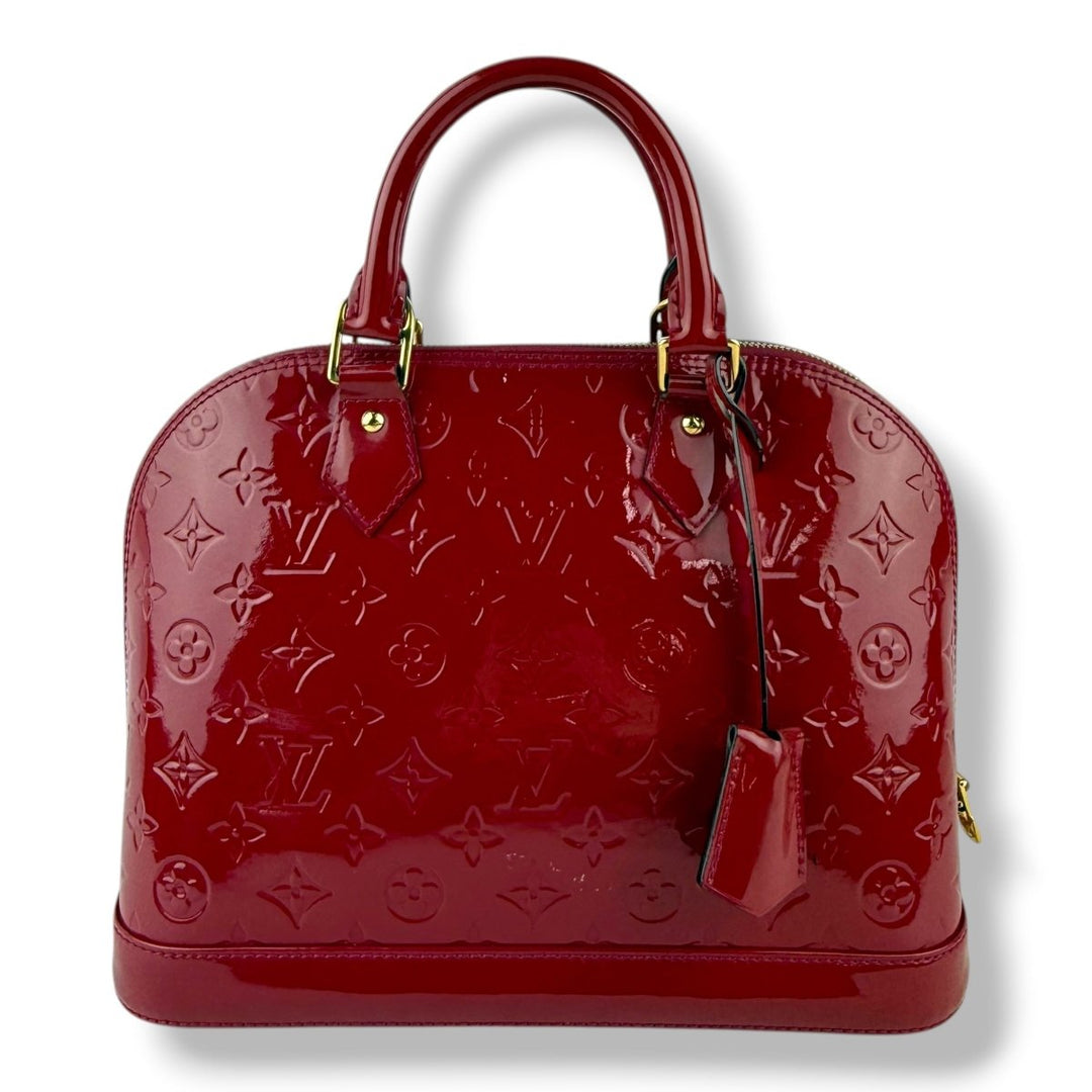 Louis Vuitton Red Vernis Monogram Alma PM Handbag - Lux Central