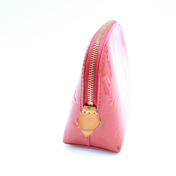 Louis Vuitton Red Vernis Patent Leather Travel Cosmetic PM Pouch - Lux Central