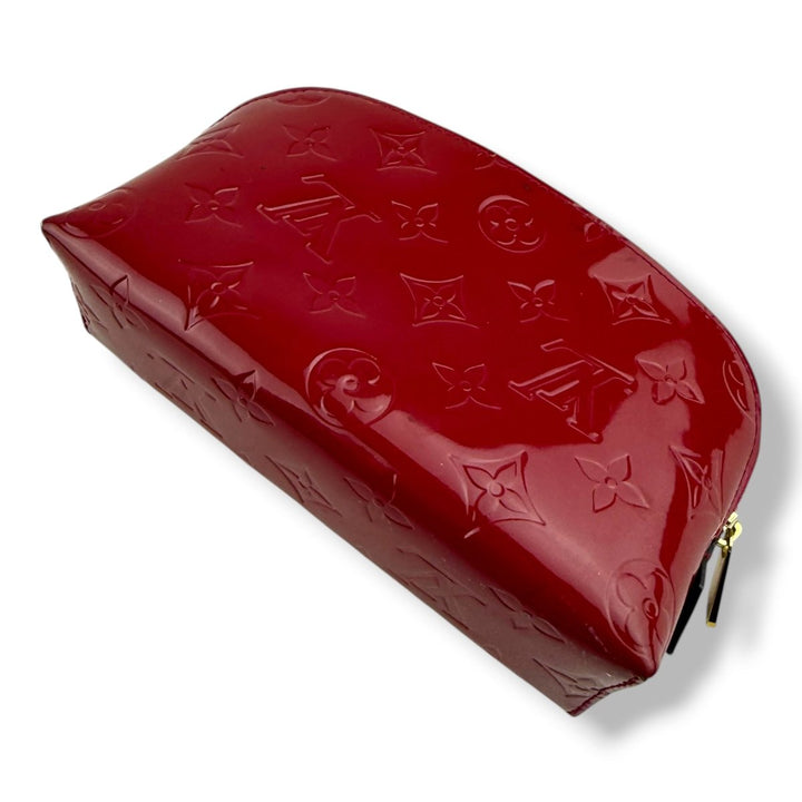 Louis Vuitton Red Vernis Patent Leather Travel Cosmetic PM Pouch - Lux Central