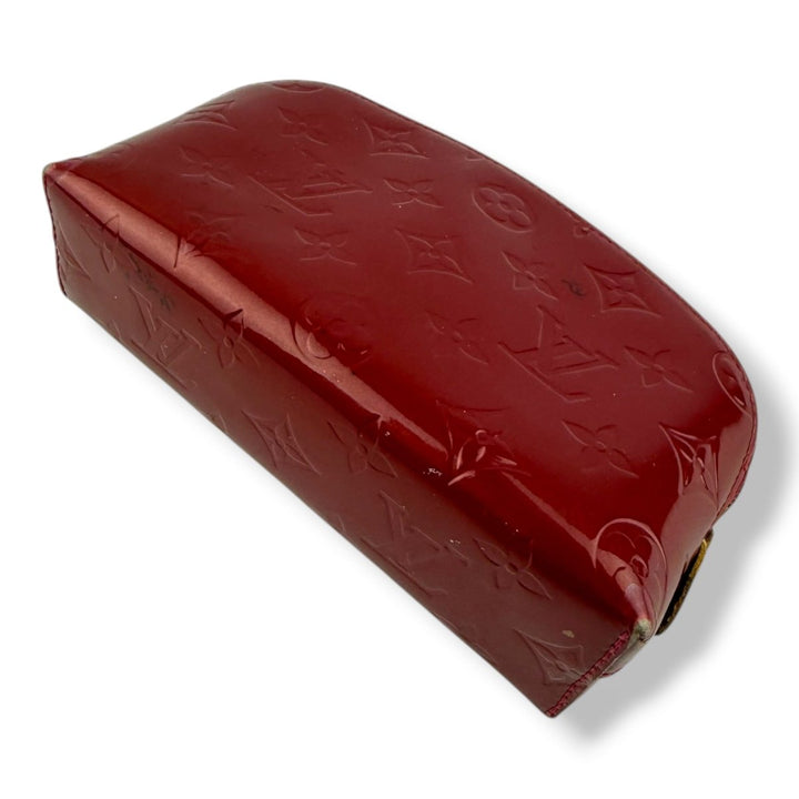 Louis Vuitton Red Vernis Patent Leather Travel Cosmetic PM Pouch - Lux Central