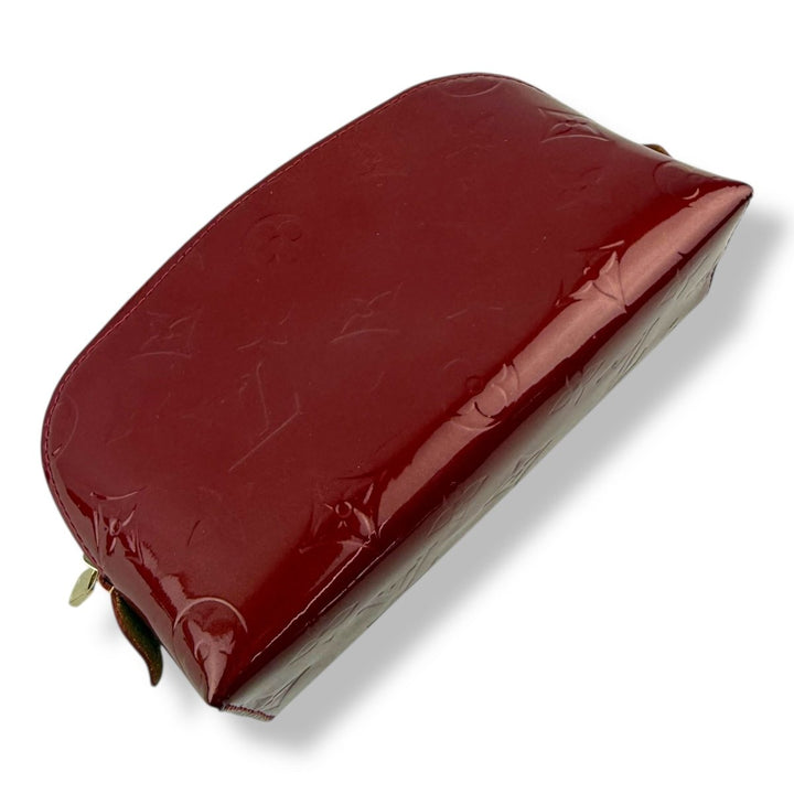 Louis Vuitton Red Vernis Patent Leather Travel Cosmetic PM Pouch - Lux Central