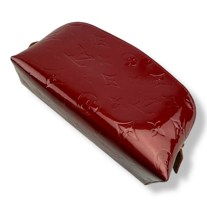 Louis Vuitton Red Vernis Patent Leather Travel Cosmetic PM Pouch - Lux Central