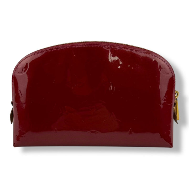 Louis Vuitton Red Vernis Patent Leather Travel Cosmetic PM Pouch - Lux Central