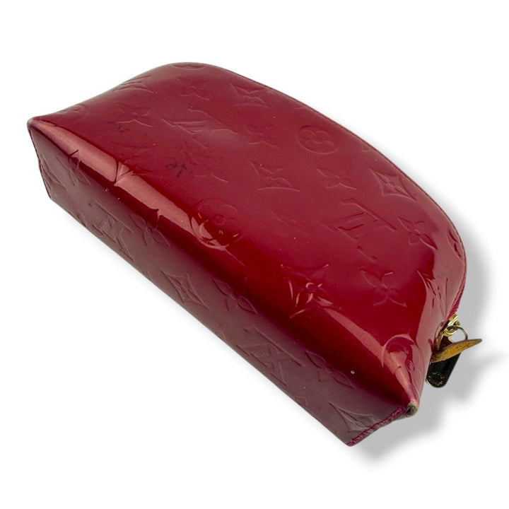 Louis Vuitton Red Vernis Patent Leather Travel Cosmetic PM Pouch - Lux Central