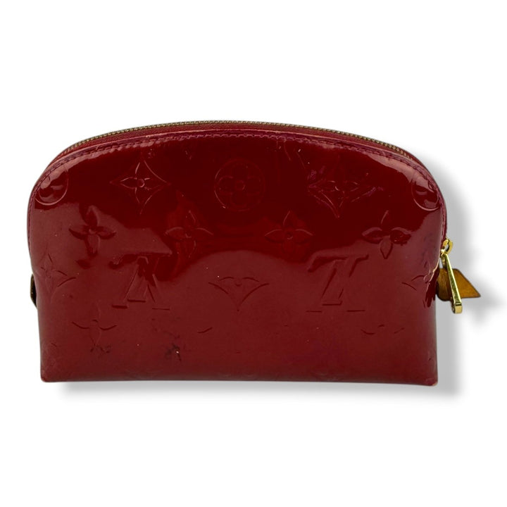 Louis Vuitton Red Vernis Patent Leather Travel Cosmetic PM Pouch - Lux Central
