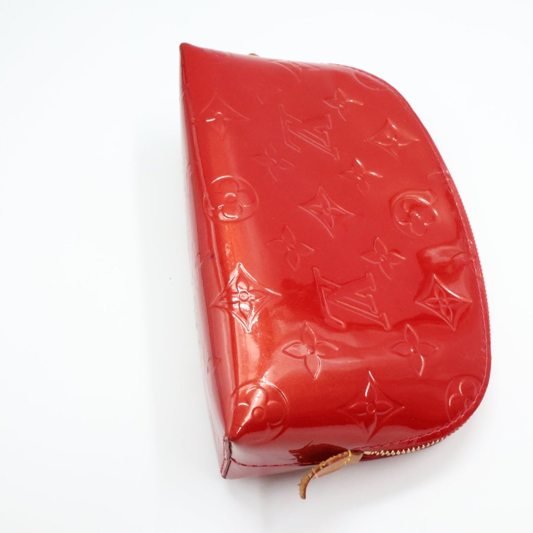 Louis Vuitton Red Vernis Patent Leather Travel Cosmetic PM Pouch - Lux Central