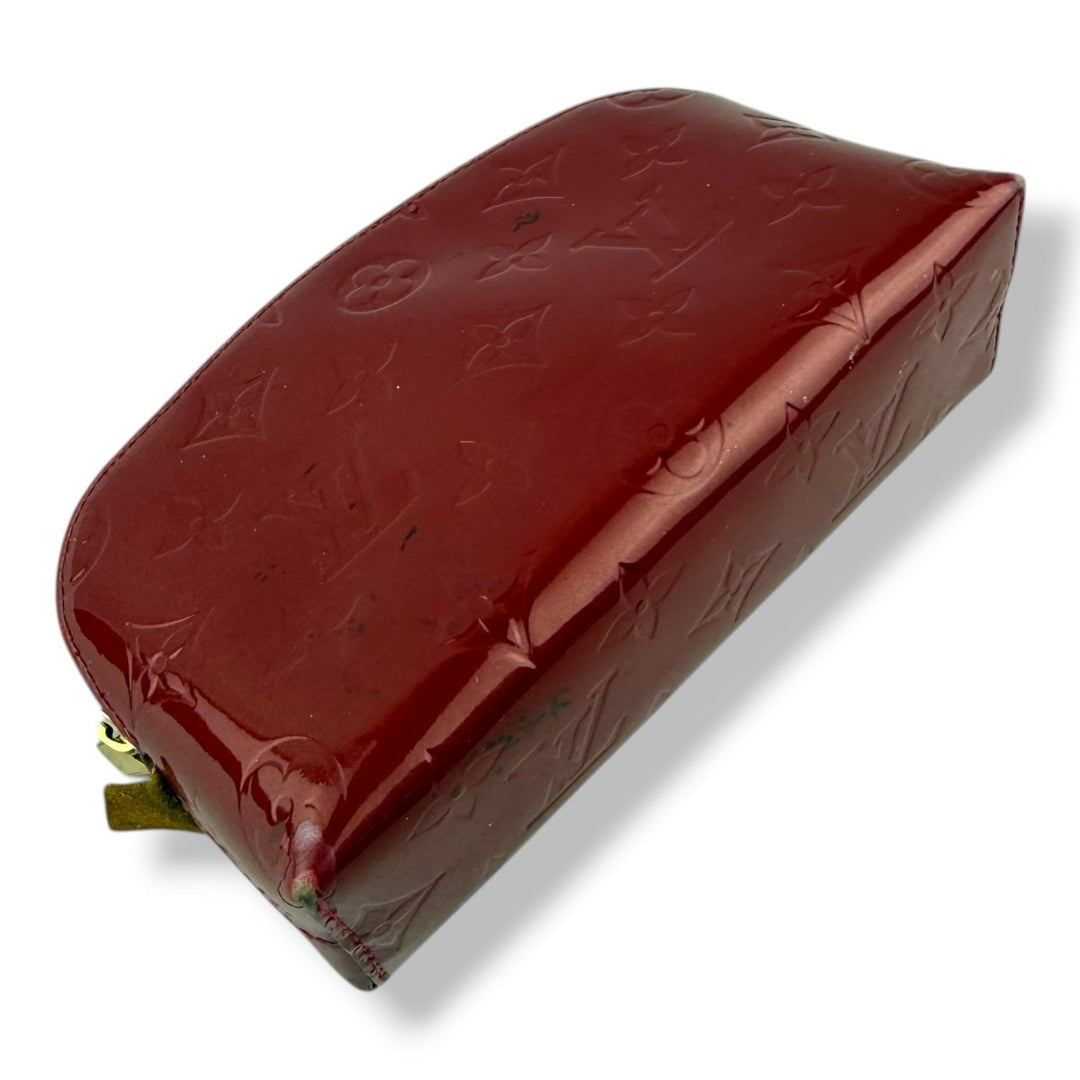 Louis Vuitton Red Vernis Patent Leather Travel Cosmetic PM Pouch - Lux Central
