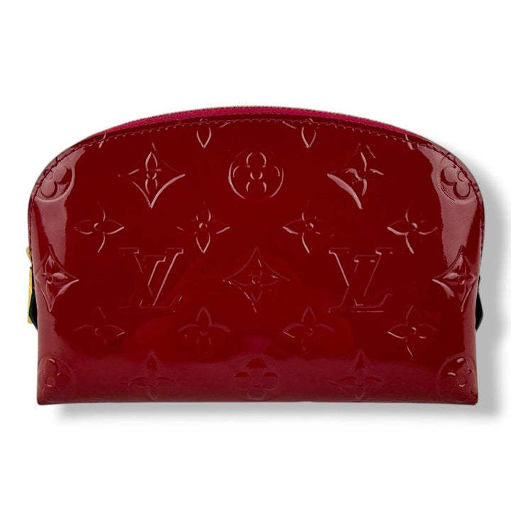 Louis Vuitton Red Vernis Patent Leather Travel Cosmetic PM Pouch - Lux Central