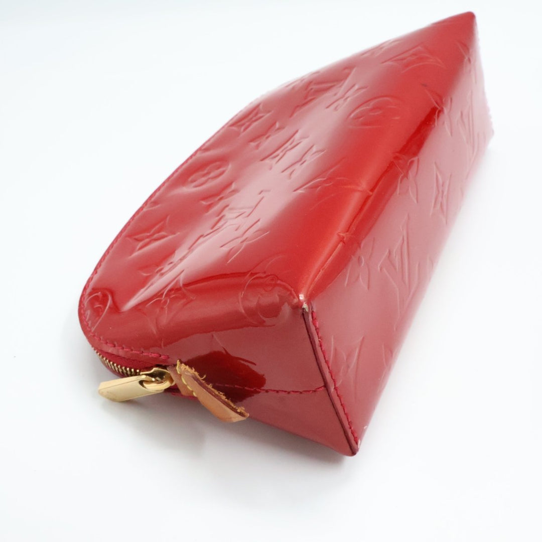 Louis Vuitton Red Vernis Patent Leather Travel Cosmetic PM Pouch - Lux Central