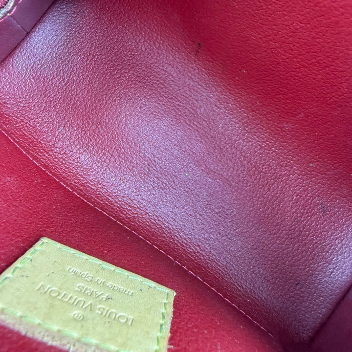 Louis Vuitton Red Vernis Patent Leather Travel Cosmetic PM Pouch - Lux Central