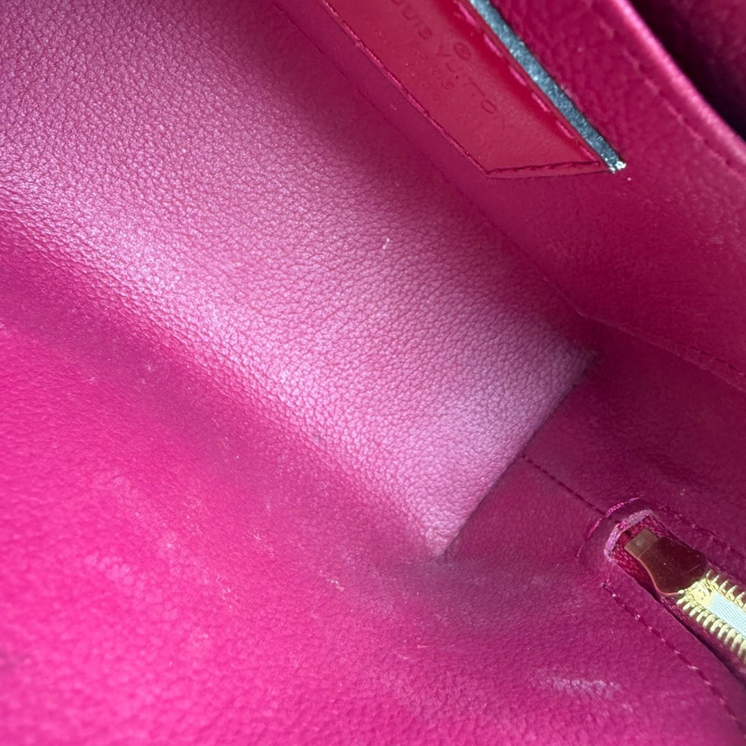 Louis Vuitton Red Vernis Patent Leather Travel Cosmetic PM Pouch - Lux Central