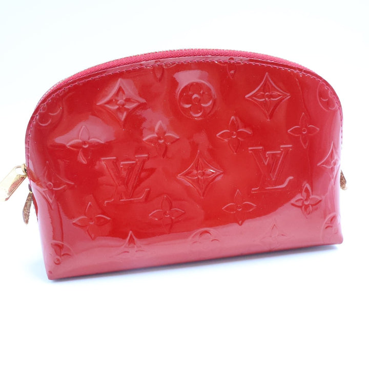 Louis Vuitton Red Vernis Patent Leather Travel Cosmetic PM Pouch - Lux Central
