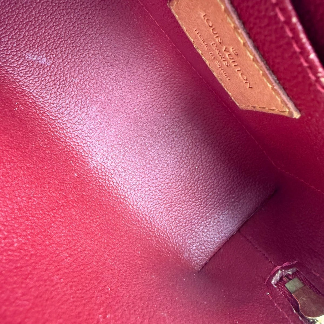 Louis Vuitton Red Vernis Patent Leather Travel Cosmetic PM Pouch - Lux Central