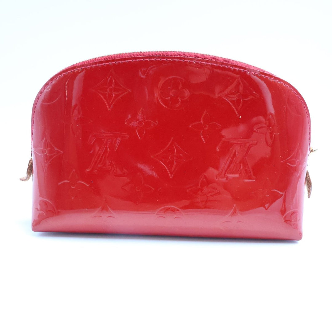 Louis Vuitton Red Vernis Patent Leather Travel Cosmetic PM Pouch - Lux Central