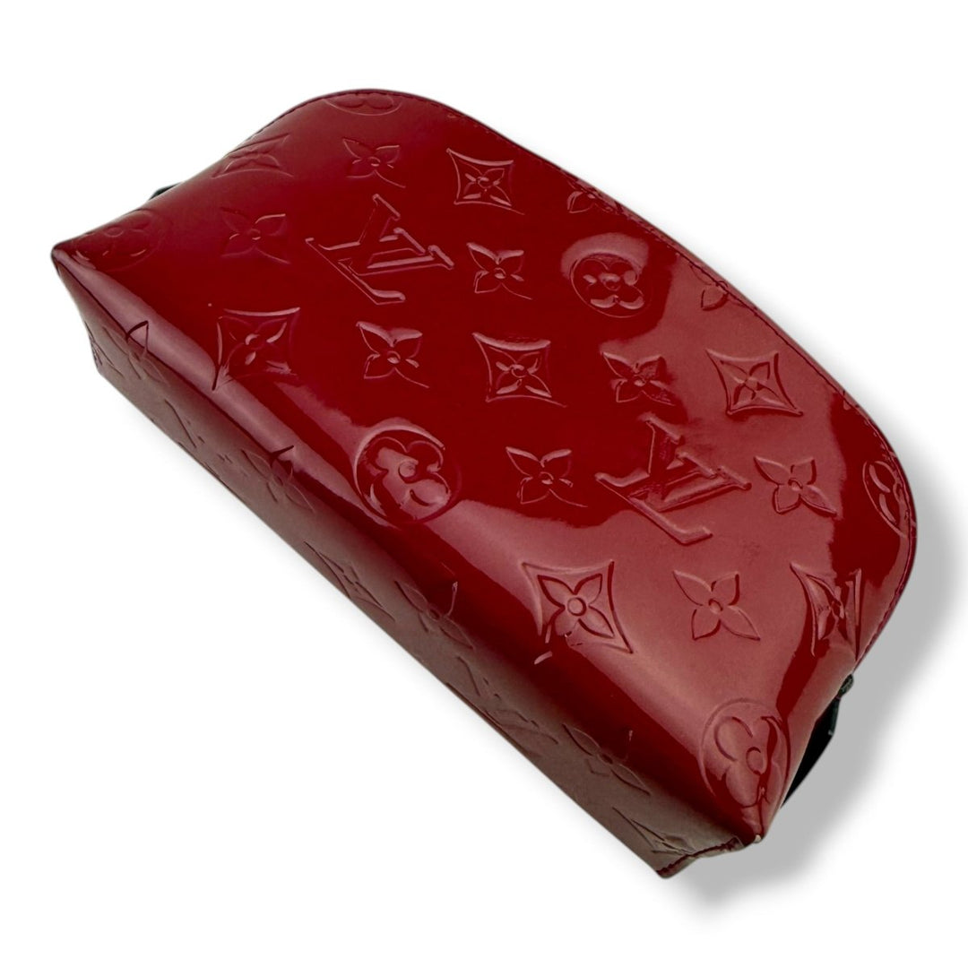 Louis Vuitton Red Vernis Patent Leather Travel Cosmetic PM Pouch - Lux Central