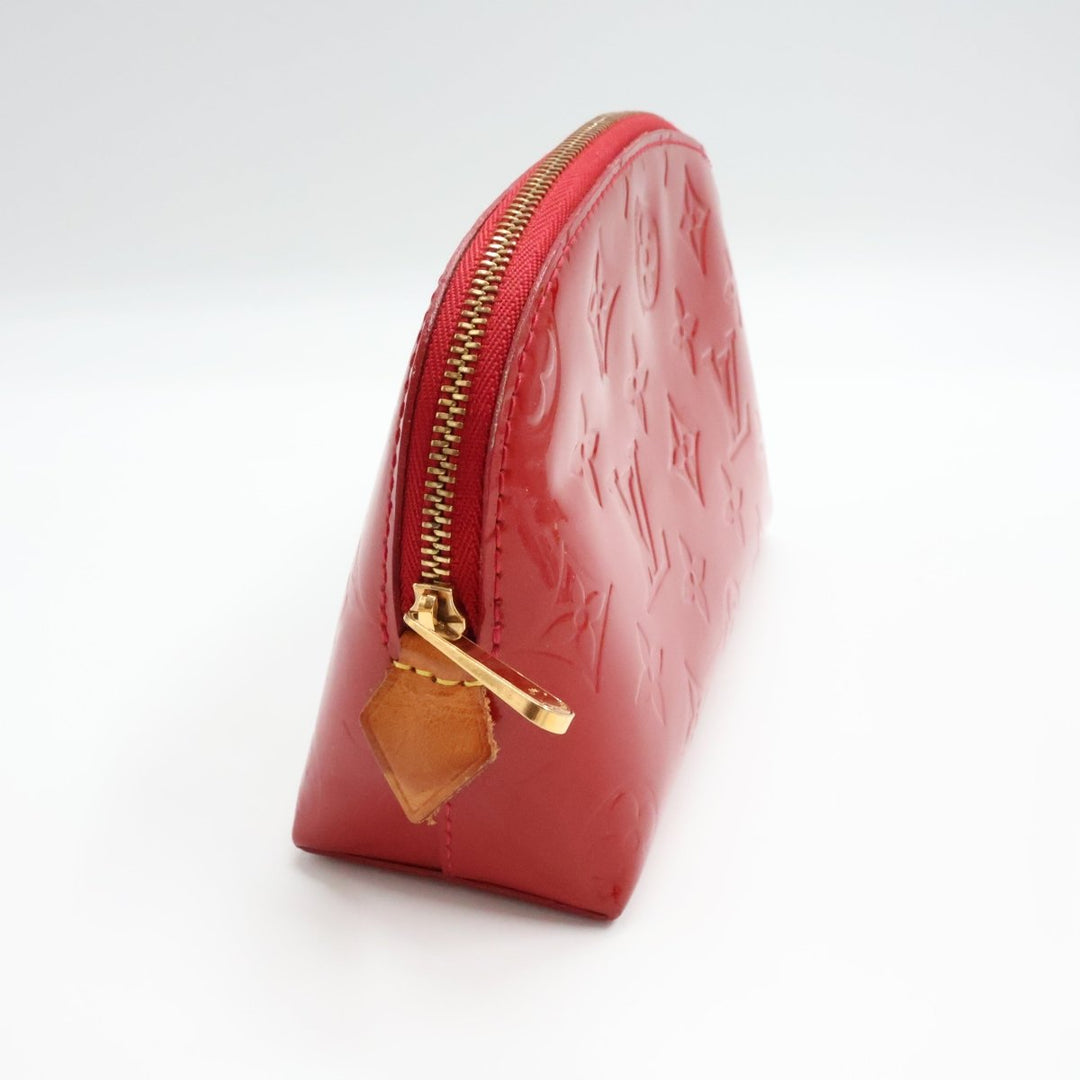 Louis Vuitton Red Vernis Patent Leather Travel Cosmetic PM Pouch - Lux Central