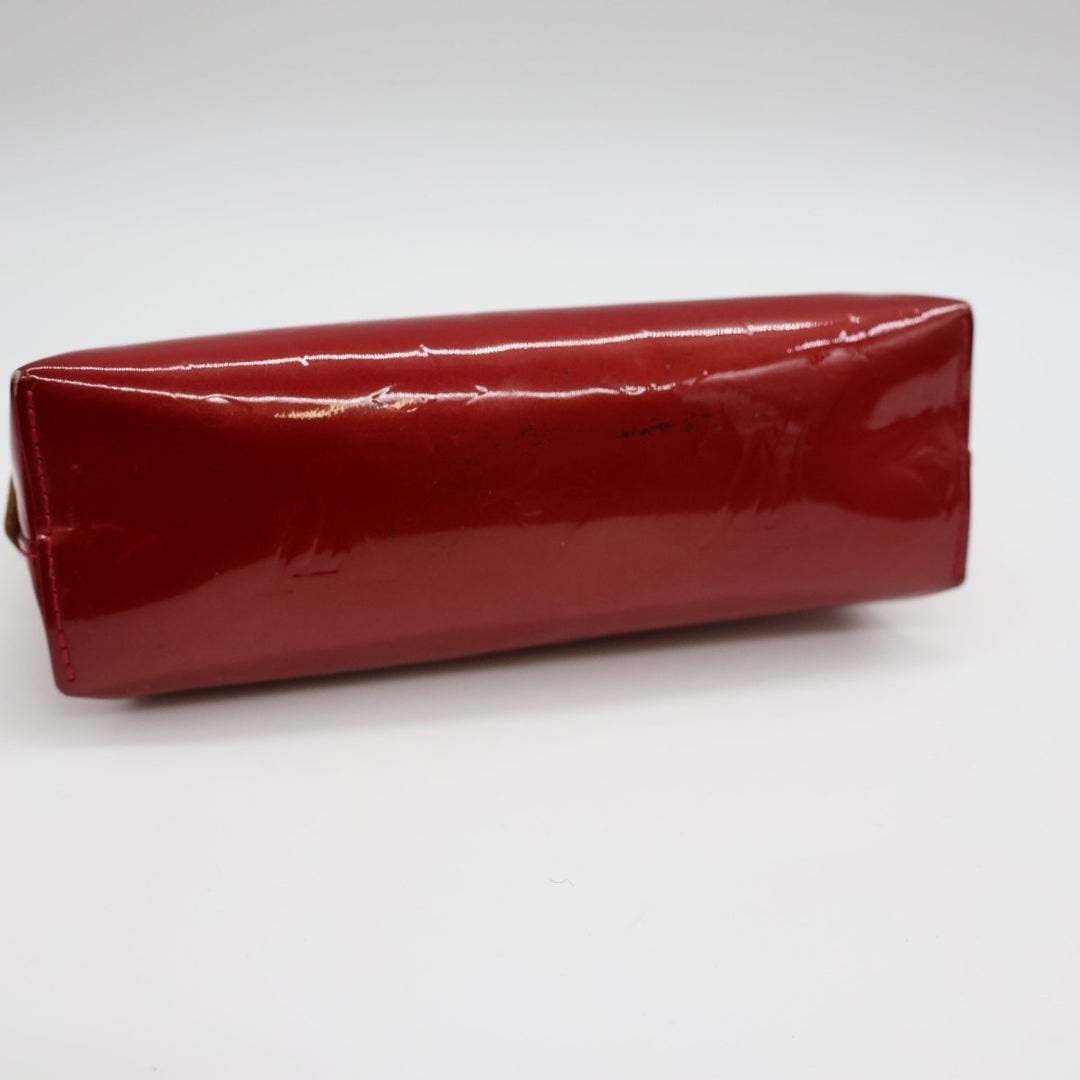 Louis Vuitton Red Vernis Patent Leather Travel Cosmetic PM Pouch - Lux Central