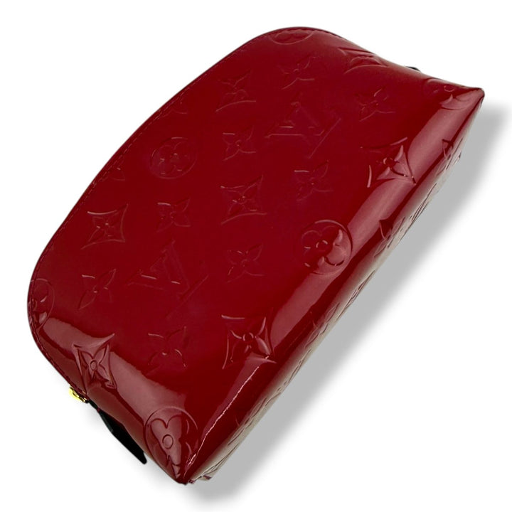 Louis Vuitton Red Vernis Patent Leather Travel Cosmetic PM Pouch - Lux Central