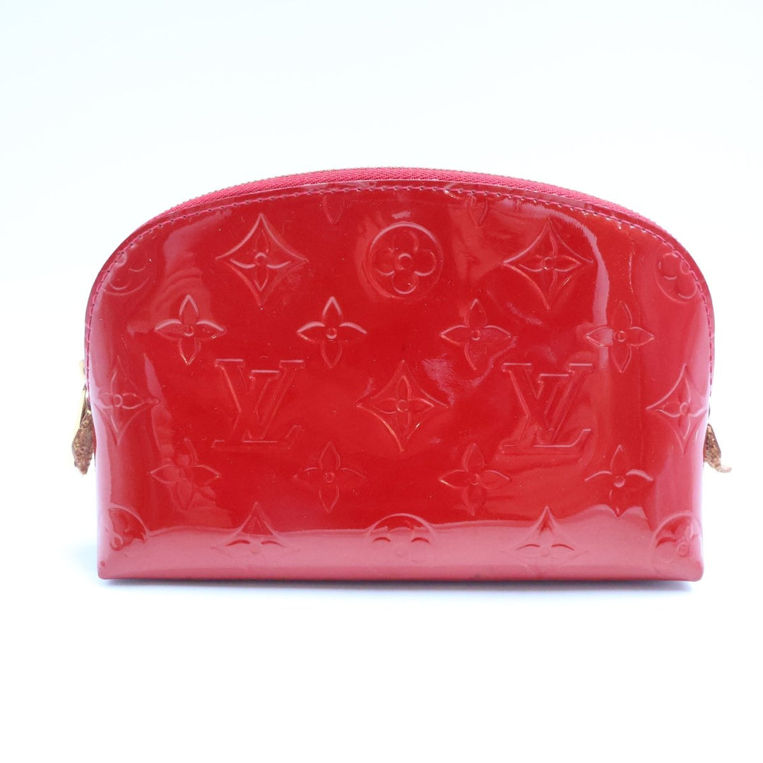 Louis Vuitton Red Vernis Patent Leather Travel Cosmetic PM Pouch - Lux Central
