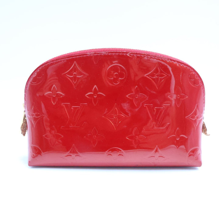 Louis Vuitton Red Vernis Patent Leather Travel Cosmetic PM Pouch - Lux Central