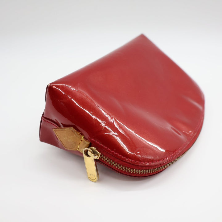 Louis Vuitton Red Vernis Patent Leather Travel Cosmetic PM Pouch - Lux Central