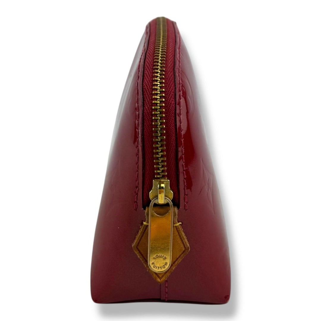 Louis Vuitton Red Vernis Patent Leather Travel Cosmetic PM Pouch - Lux Central