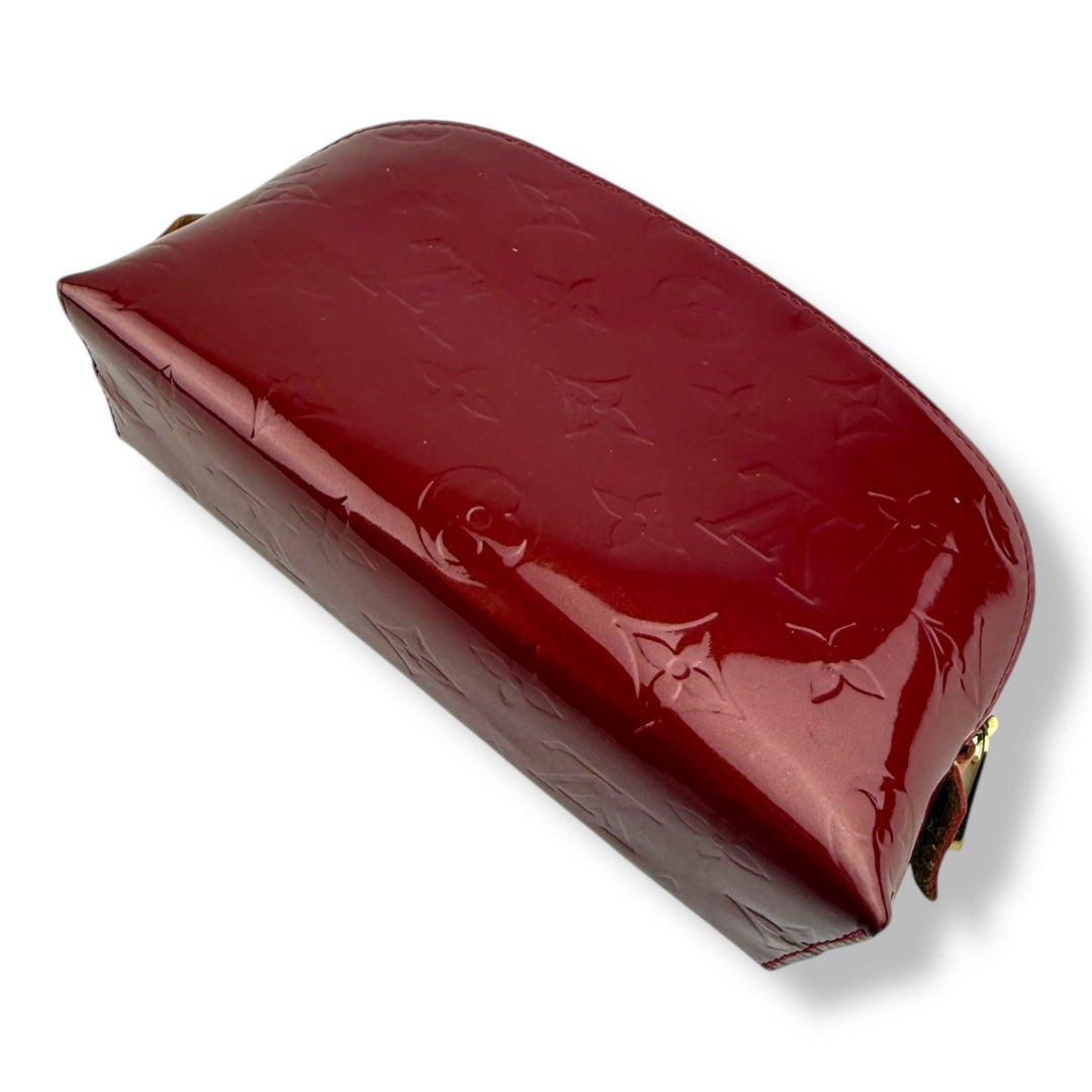 Louis Vuitton Red Vernis Patent Leather Travel Cosmetic PM Pouch - Lux Central