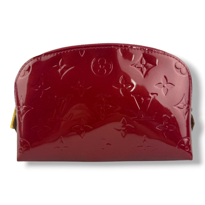 Louis Vuitton Red Vernis Patent Leather Travel Cosmetic PM Pouch - Lux Central