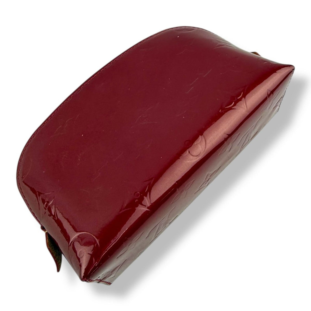 Louis Vuitton Red Vernis Patent Leather Travel Cosmetic PM Pouch - Lux Central