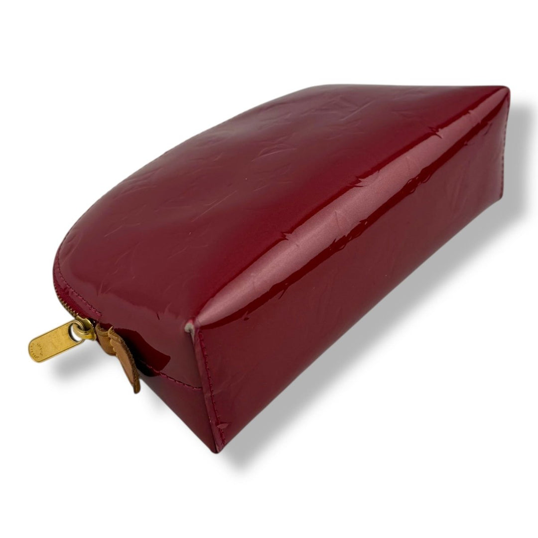Louis Vuitton Red Vernis Patent Leather Travel Cosmetic PM Pouch - Lux Central