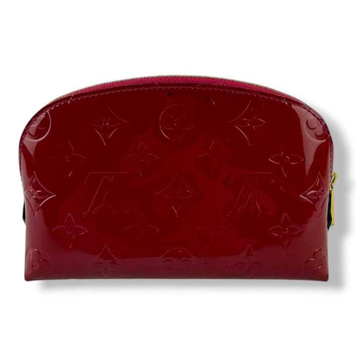 Louis Vuitton Red Vernis Patent Leather Travel Cosmetic PM Pouch - Lux Central