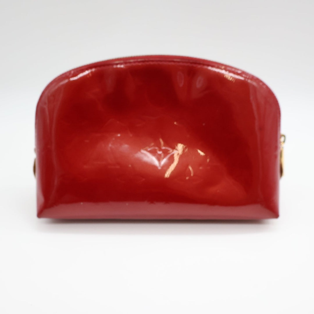 Louis Vuitton Red Vernis Patent Leather Travel Cosmetic PM Pouch - Lux Central