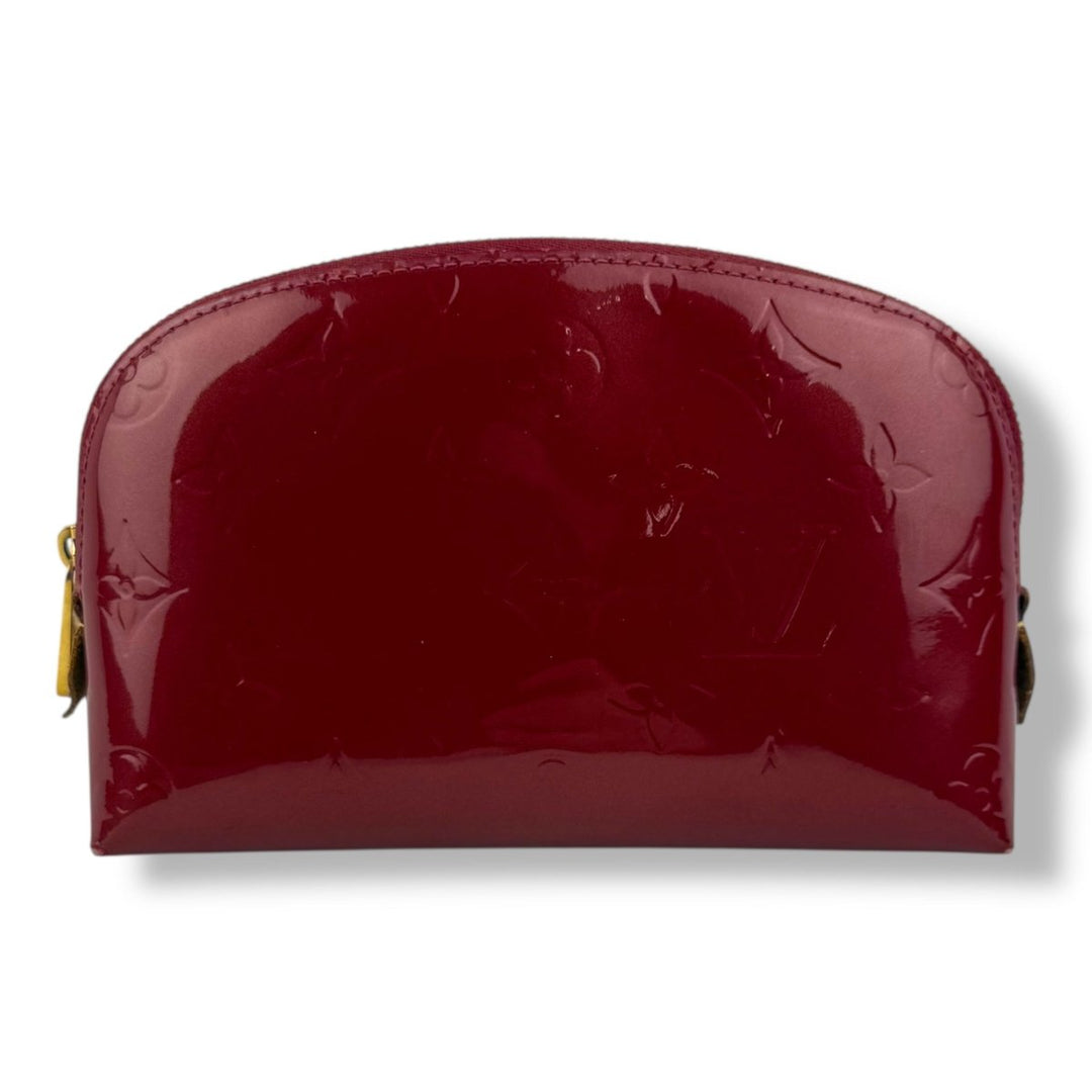 Louis Vuitton Red Vernis Patent Leather Travel Cosmetic PM Pouch - Lux Central