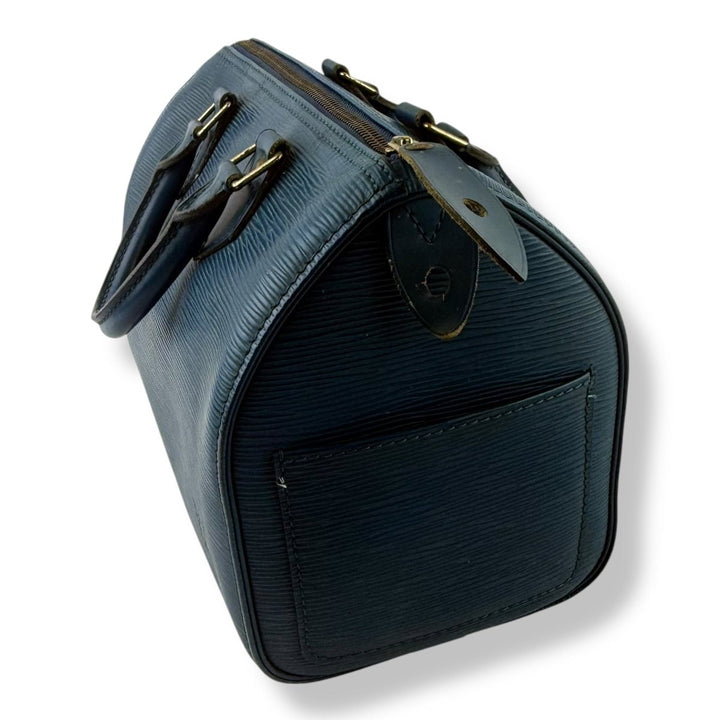 Louis Vuitton Speedy 25 Epi Leather Blue Handbag - Lux Central