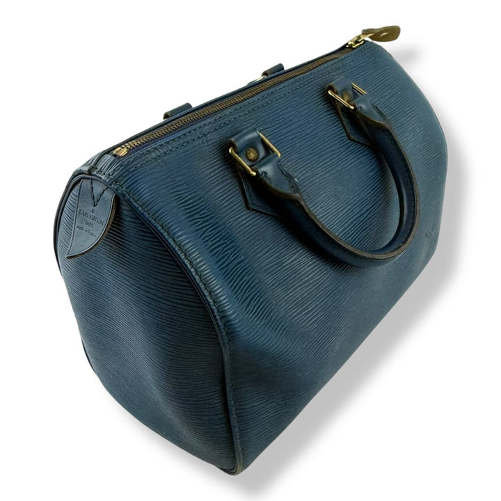 Louis Vuitton Speedy 25 Epi Leather Blue Handbag - Lux Central