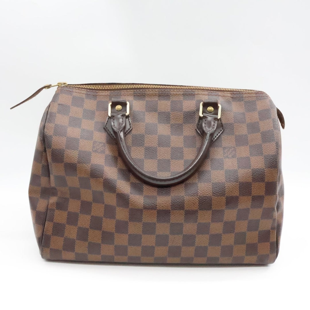 Louis Vuitton Speedy 30 Brown Damier Ebene Handbag - Lux Central