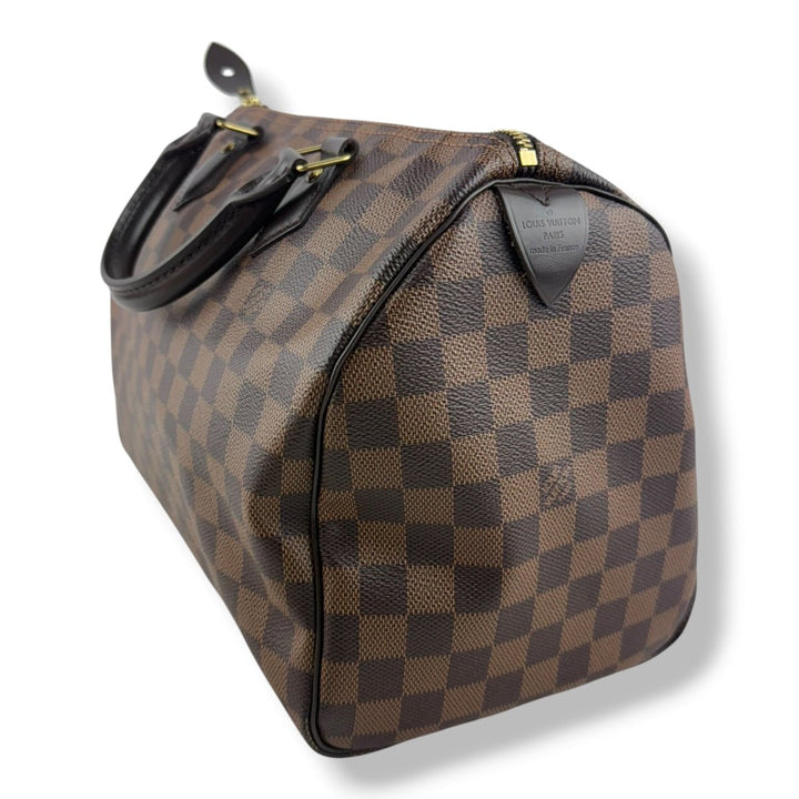 Louis Vuitton Speedy 30 Brown Damier Ebene Handbag - Lux Central