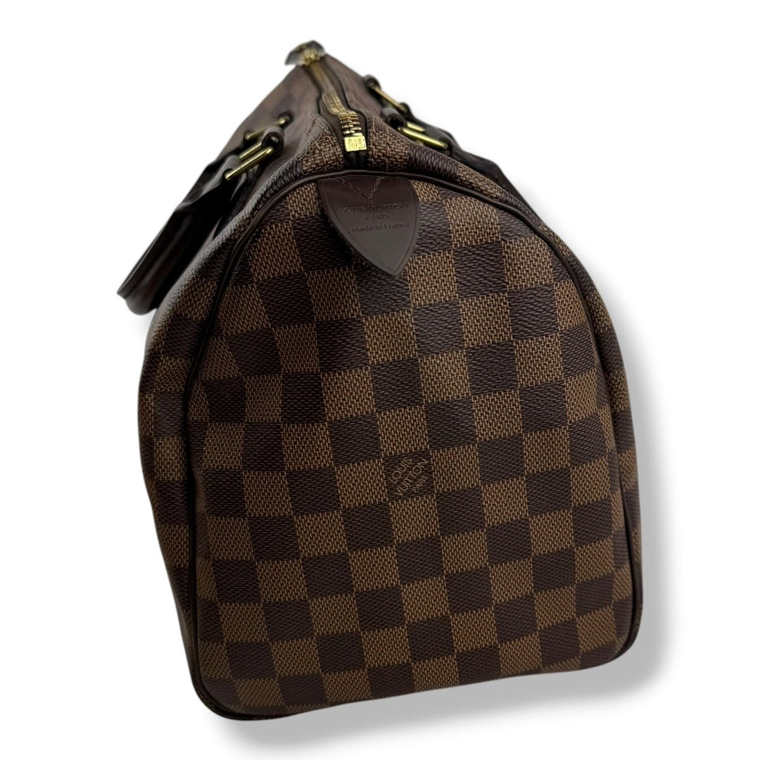 Louis Vuitton Speedy 30 Brown Damier Ebene Handbag - Lux Central