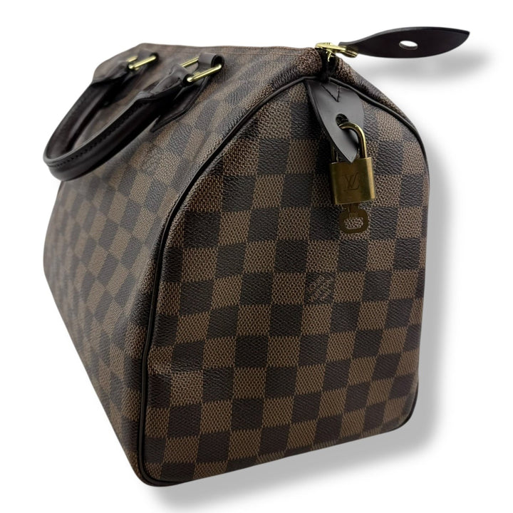 Louis Vuitton Speedy 30 Brown Damier Ebene Handbag - Lux Central