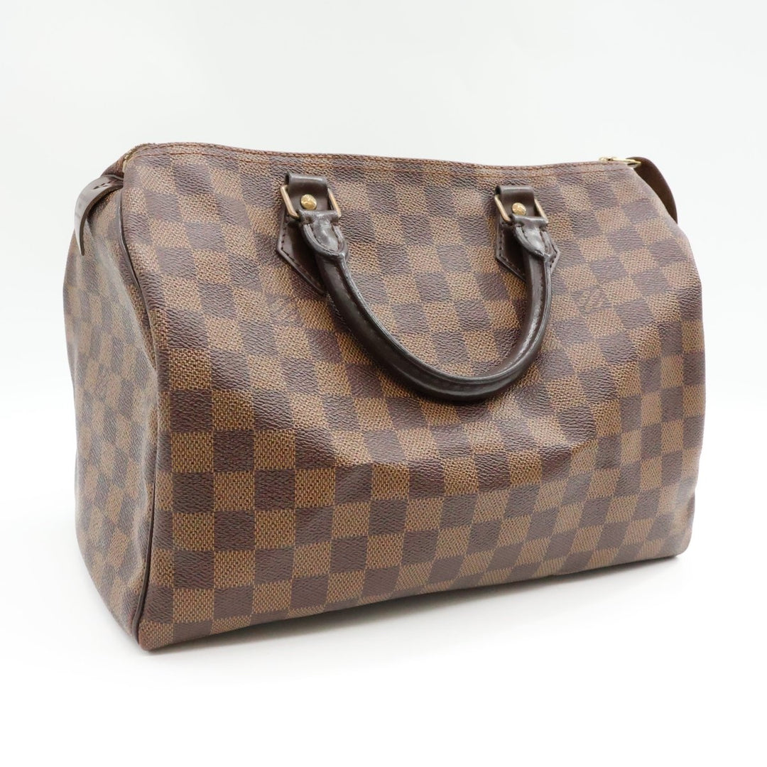 Louis Vuitton Speedy 30 Brown Damier Ebene Handbag - Lux Central
