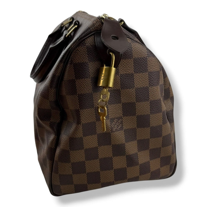 Louis Vuitton Speedy 30 Brown Damier Ebene Handbag - Lux Central