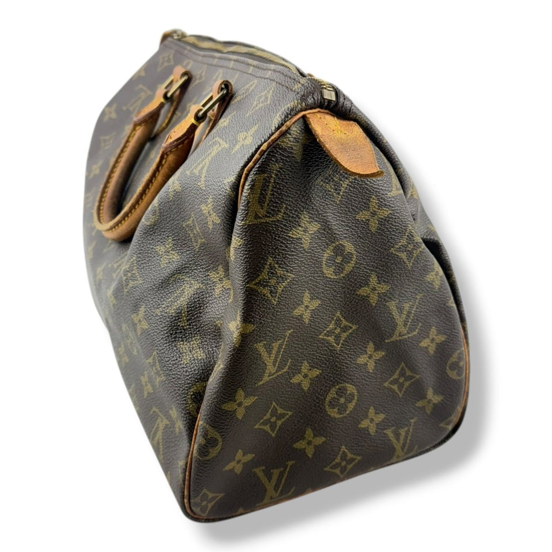 Louis Vuitton Speedy 30 Brown Monogram Handbag - Lux Central
