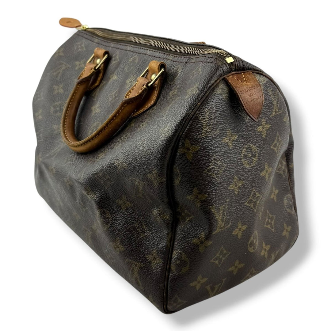 Louis Vuitton Speedy 30 Brown Monogram Handbag - Lux Central