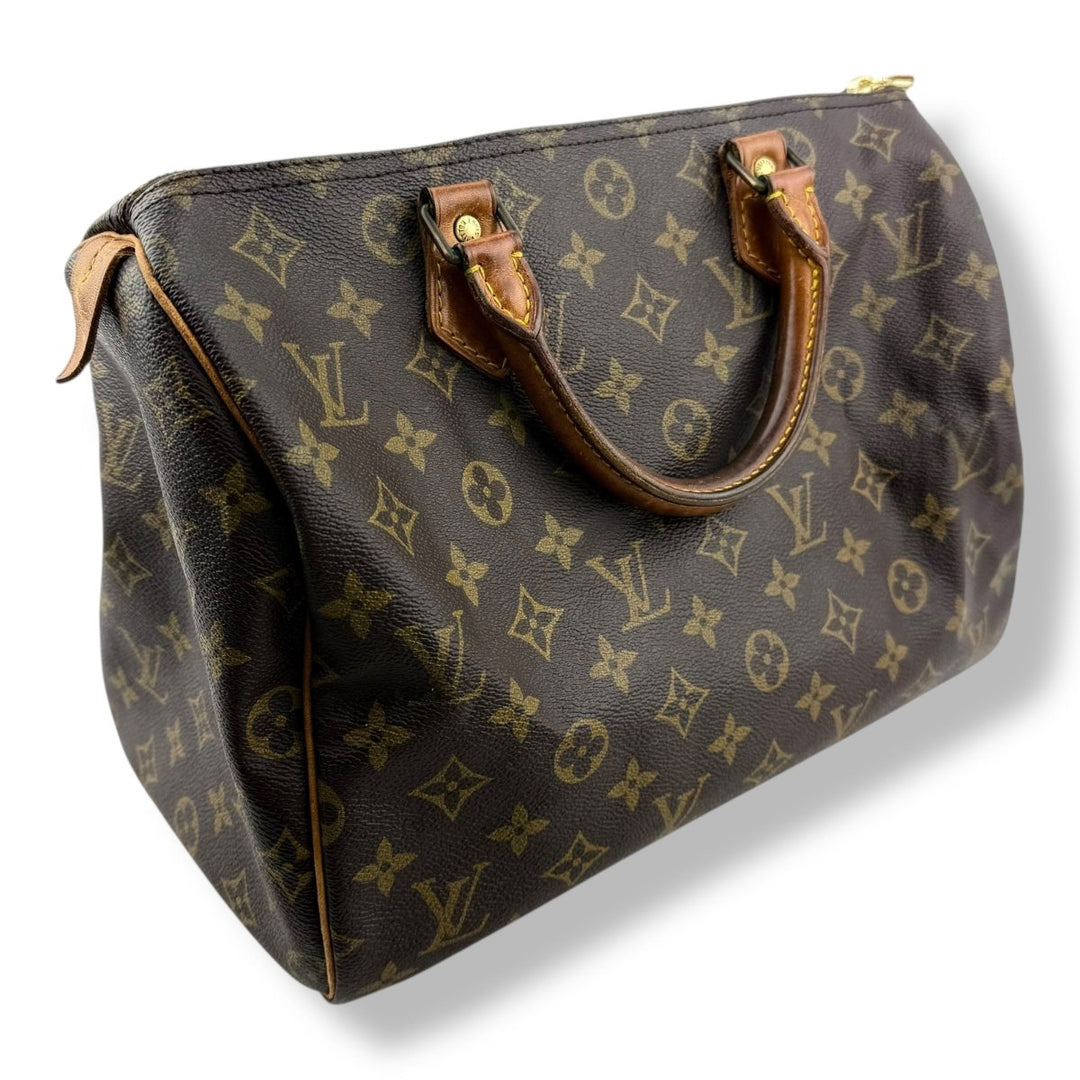 Louis Vuitton Speedy 30 Brown Monogram Handbag - Lux Central