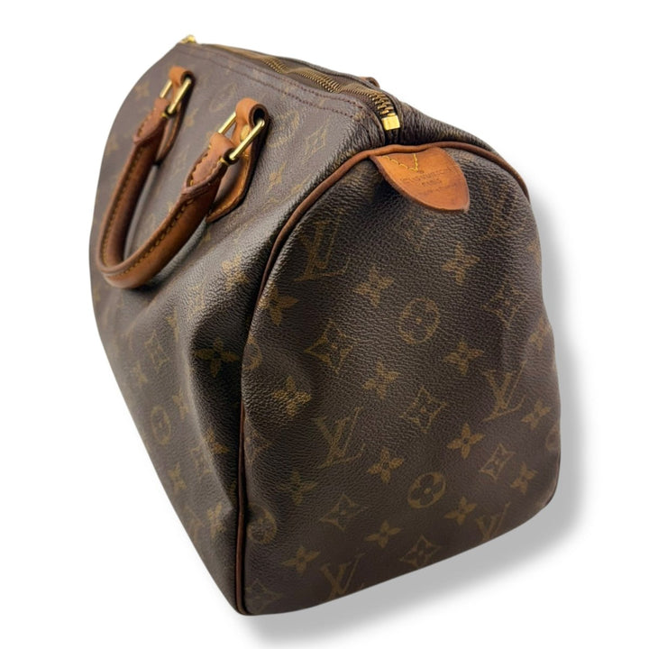 Louis Vuitton Speedy 30 Brown Monogram Handbag - Lux Central