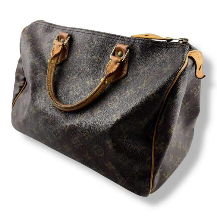 Louis Vuitton Speedy 30 Brown Monogram Handbag - Lux Central