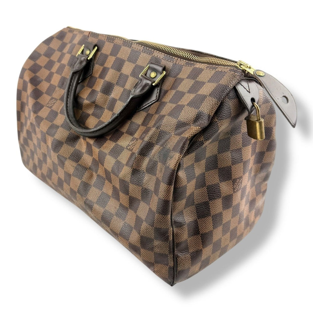 Louis Vuitton Speedy 35 Brown Damier Handbag - Lux Central